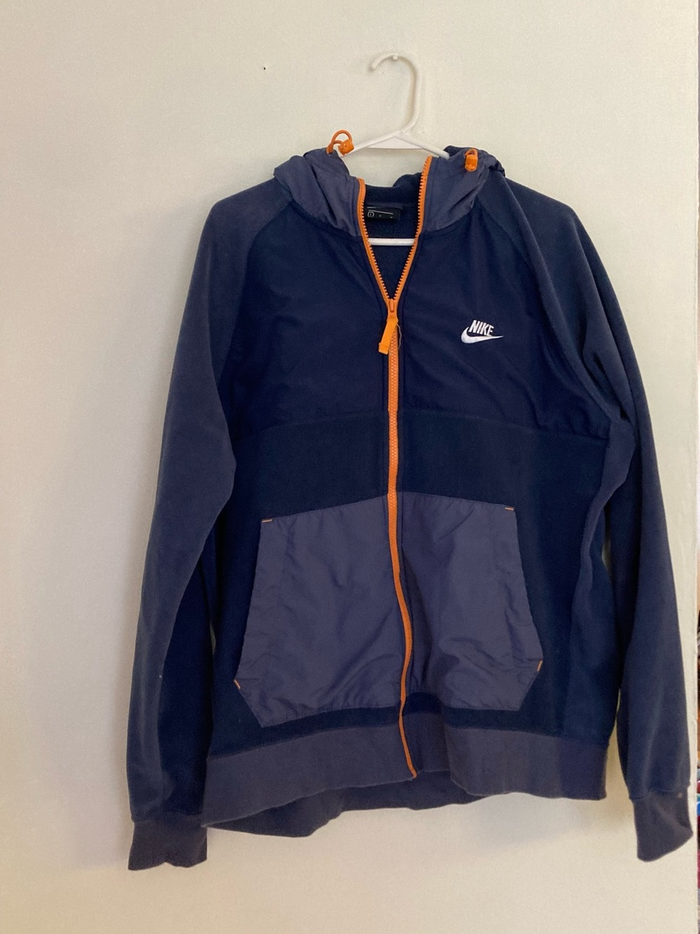 Nike Men’s Navy Hooded Zip Jacket with Orange Trim